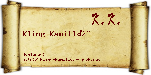 Kling Kamilló névjegykártya