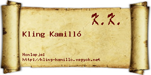 Kling Kamilló névjegykártya